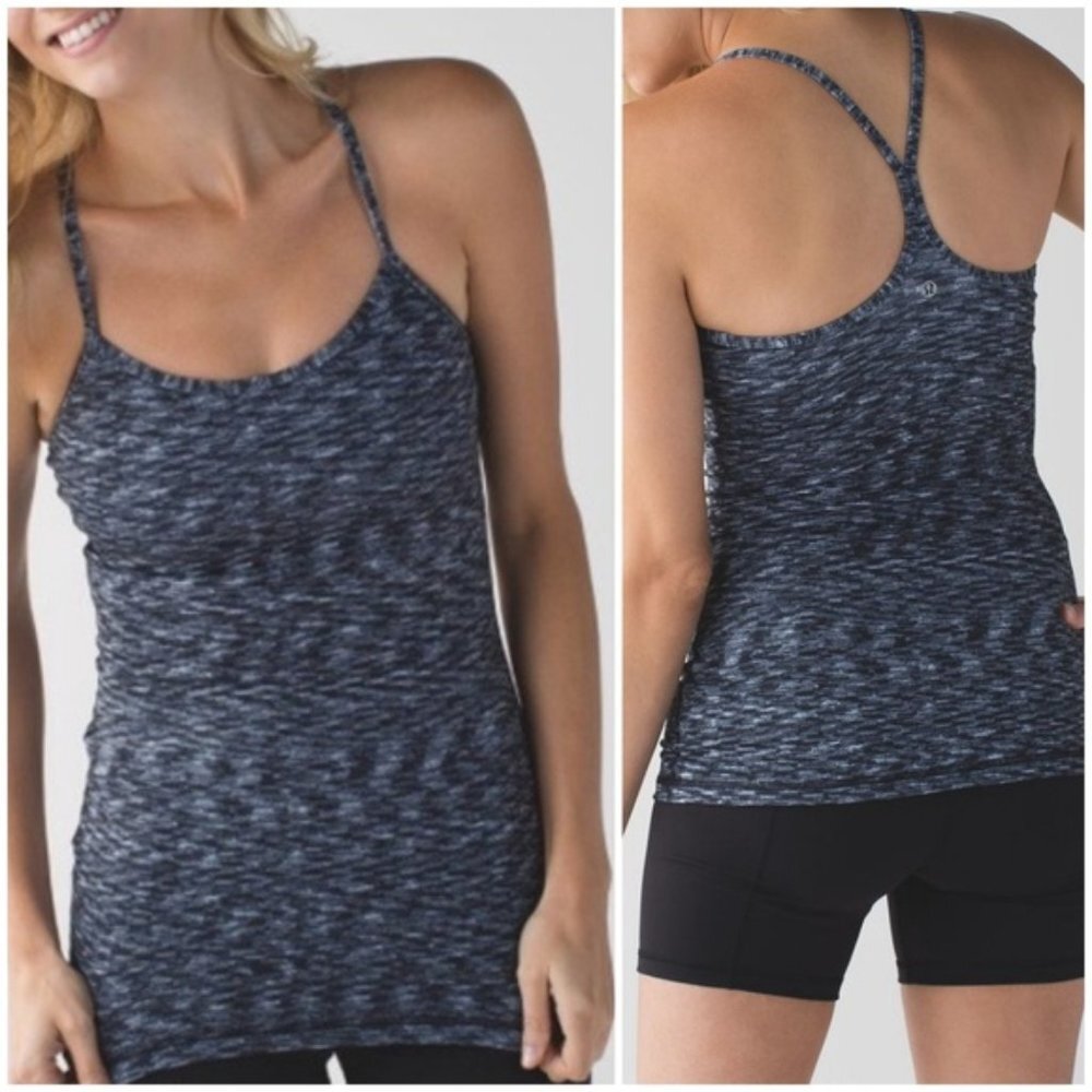 Lululemon Power Y Tank Dramatic Static White Black